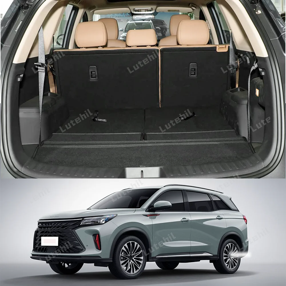 Car Floor Mats For Dongfeng New Fengon 580 (DFSK 600 Cirelli 4) 7-seat 2022-2027 Trunk mat Cargo Liner Protection Carpet Custom