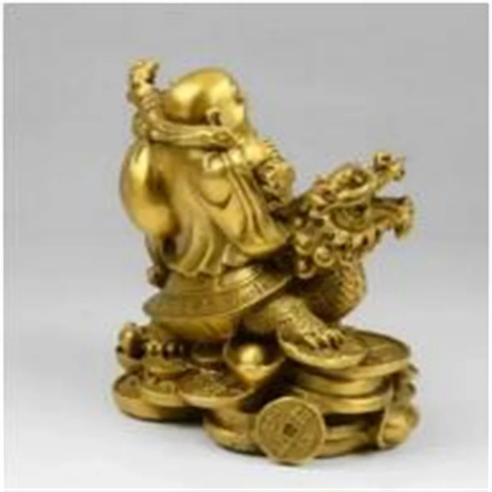 Chinese bronze statue, wealth, money, laughter, turtle Maitreya