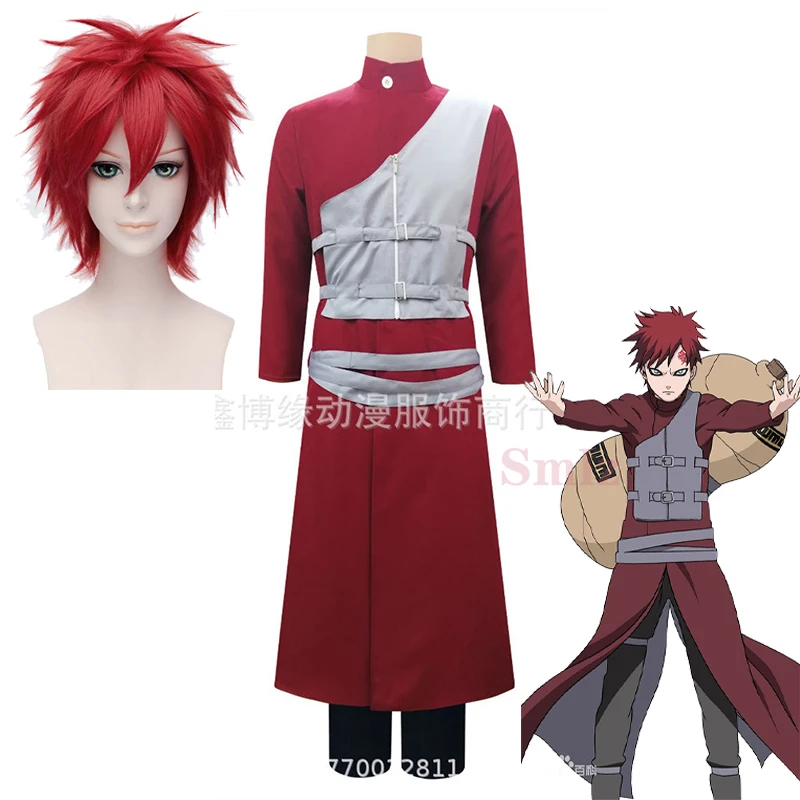 

Anime Cosplay Kazekage Sabaku No Gaara Clothing For Man Halloween Costumes For Woman Wig Bag Carnival Performance