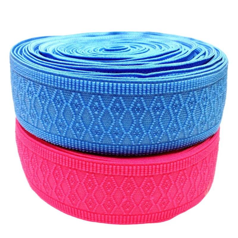 5 cm Wide Colorful Diamond-Patterned Elastic Band, Jacquard Stretch Band, Soft and Thickened Gloves, DIY Sewing Supplies