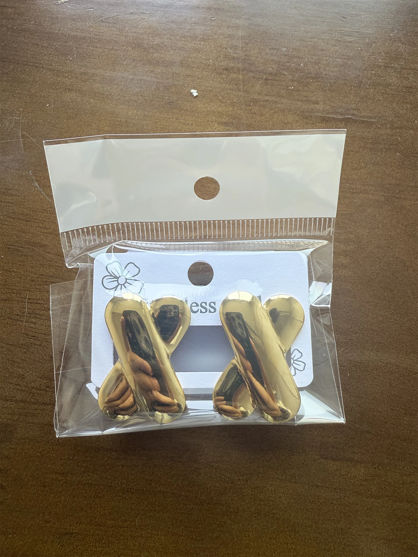 

Women's Stainless Steel X-Shape Stud Earrings, Asymmetrical Design, Plain Pattern, High-Quality Fashion Jewelry for All Seasons