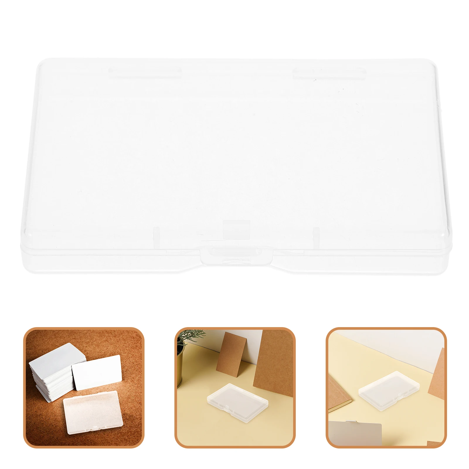 

8pcs Business Card Case Clear Plastic Storage Box for Cards Lightweight Compact Clear Box For Greeting Cards Holder