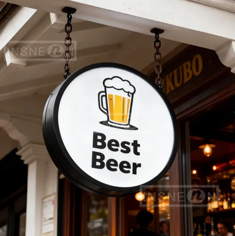 Customizable Advertising Led Light Box Bar Sign Double Sided Outdoor Light Box Business Illuminated Sign