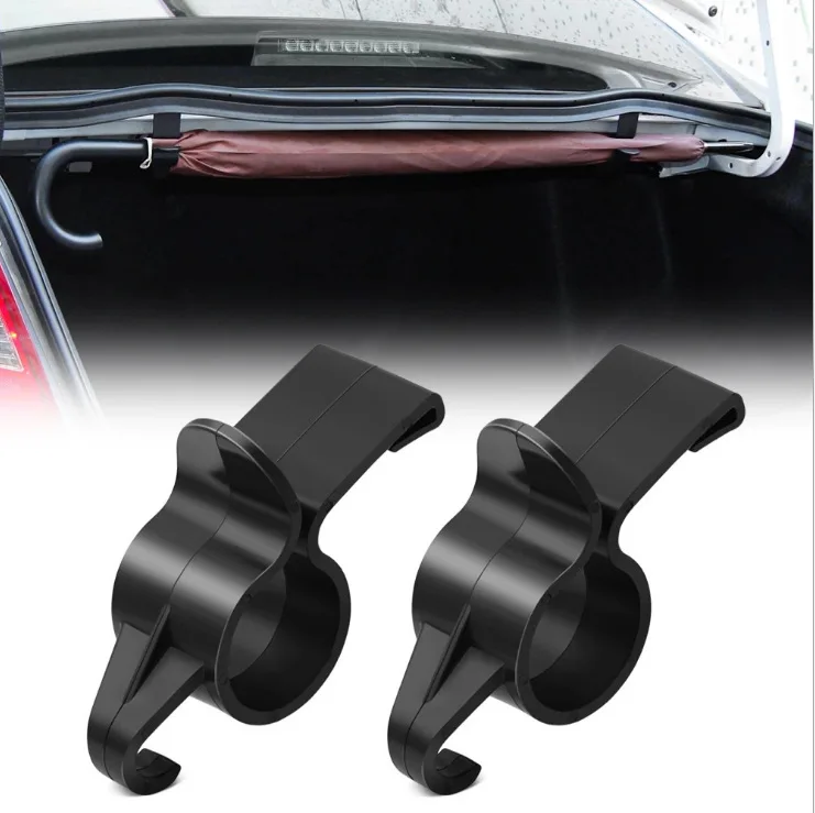 

2pcs Car Trunk Umbrella Holder Organizer Car Umbrella Hook Fixed Clip Vehicle Hanger Internal Storage Auto Accessories ﻿