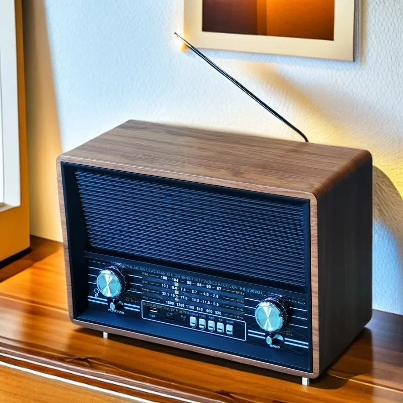 Retro Desktop Radio Bluetooth Stereo Dual Channel FM MW SW Receiver Rechargeable Portable Radio For Elderly