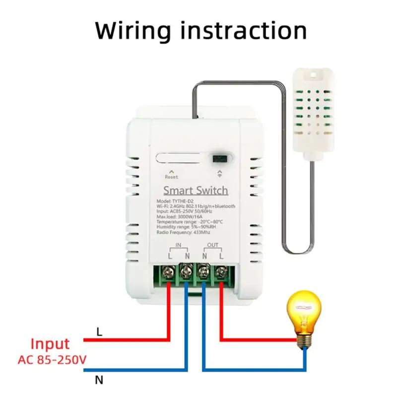 Xiaomi-Interruptor de temperatura inteligente Tuya con monitoreo de consumo de energía, termostato inteligente RF433, Compatible con Alexa