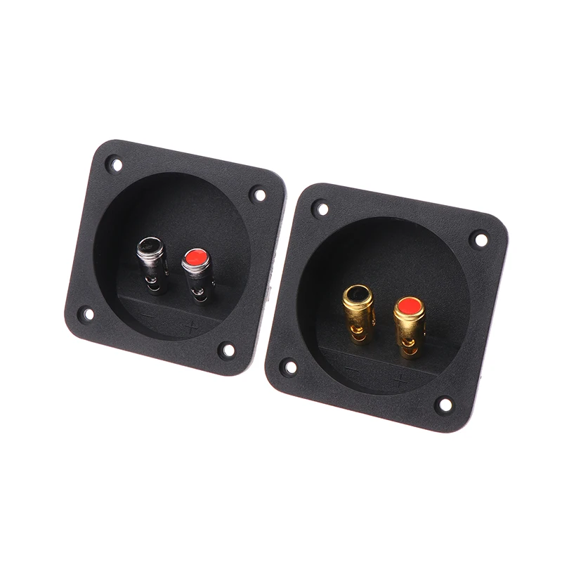 Round Boxes With 2 Banana Jack Gilded Subwoofer Stereo Plug Speaker Terminal Speaker Box Rear Back Panel Wiring Terminal Plug