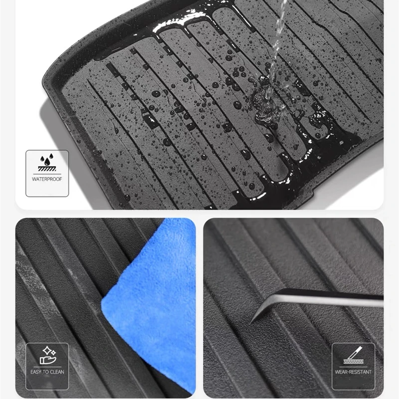 for Tesla Model 3 / Y Front Rear Trunk Mats Upgrade TPE Lower Trunk Storage Pad Protective Cover Cargo Liner Tray Anti Dirty Pad