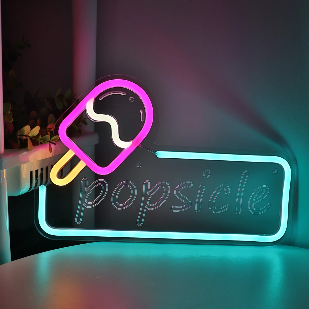 Imagem -03 - Usb Led Neon Sign Light Parede de Picolé Festa Galeria Bar Clube Bar Loja Decoração Brilhante 11.42 x 7.2 5v 1pc