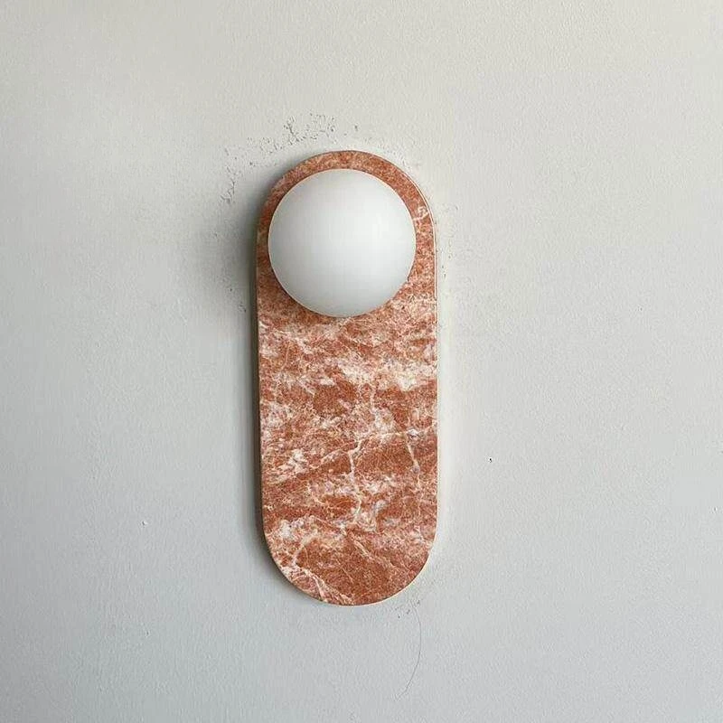 French Wabi Sabi Natural Marble Wall Sconce Designer Bedside Corridor Light for Large Villa Showroom
