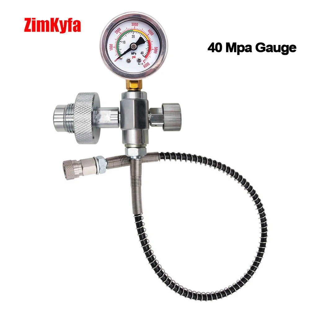 Scuba DIN Filling Station Big Gas Tank to Small Bottle Charging Adapter Springs Hose Line 400Bar 40Mpa G5/8 DIN300 Bar Connector