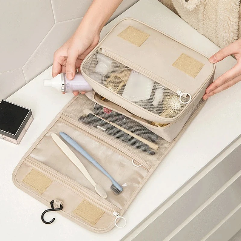 Hochwertige Reise-Kosmetiktasche, Wasserdichter Toilettenartikel-Organizer, Damen-Badezimmer-Haken-Waschbeutel, Haken-Make-up-Aufbewahrungstasche – Detail 4