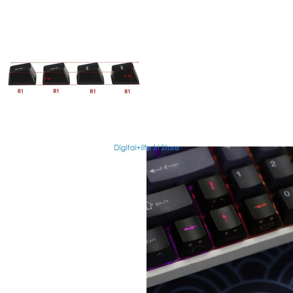 E06D Durable Keycaps Wear-resistant Keycaps DIY Office and Gaming Mx
