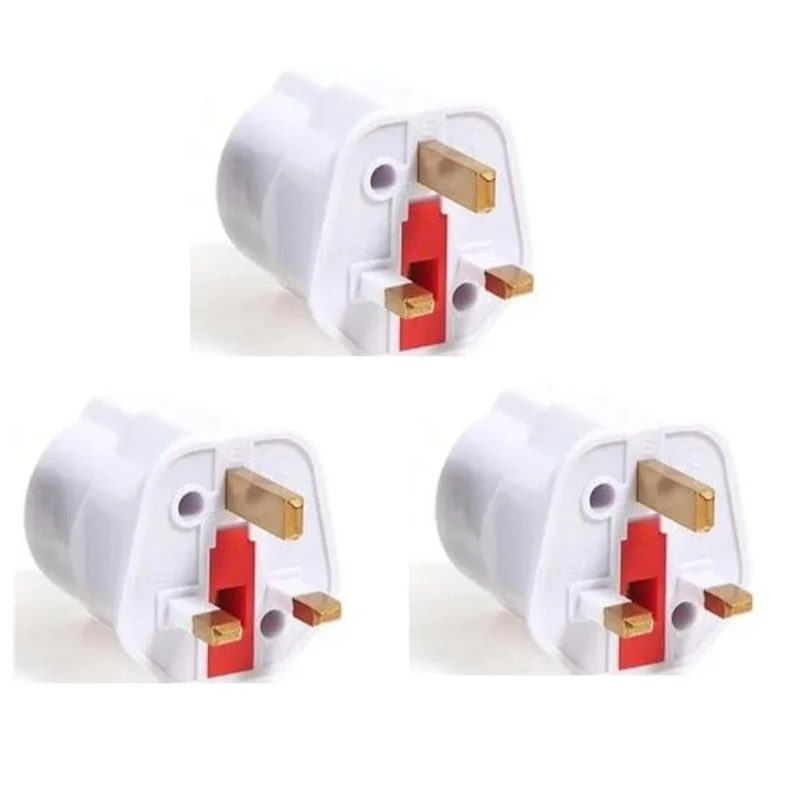 HRBAJ-3PCS Power Socket Adapter EU To UK Plug Adapter Universal Travel Adapter European To British Type G Electrical Plug Conver