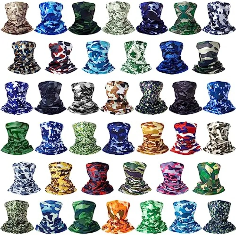 

Tarpop 40pcs Neck Gaiter Face Mask for Men Women Seamless Bandana Rave Face Cover Scarf Mask Balaclava Headband Head Wrap Headw