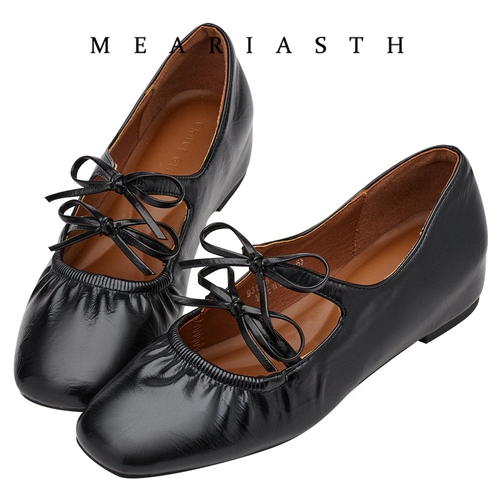 

Women Flat Shoes Genuine Leather Sheepskin Comfort Flats Slip On Silver Beige Simple Shoes Spring Autumn Soft Loafers Square Toe