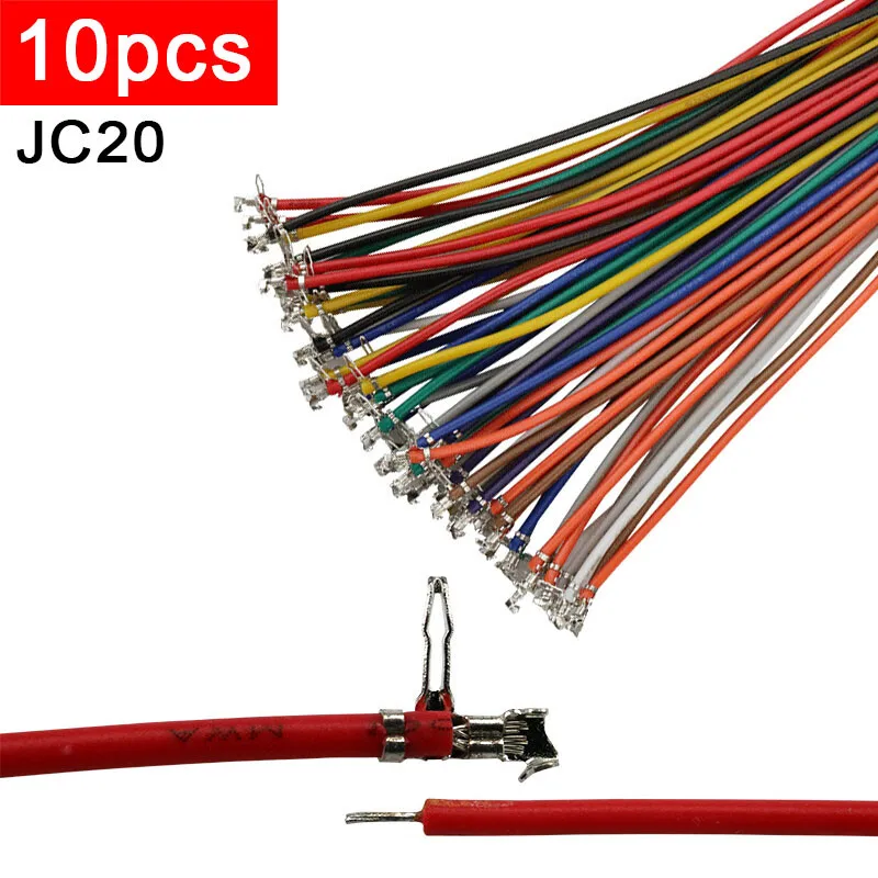

10pcs JC20 Terminal 2.0mm Pitch 90 Degree Bent Pin Solder Board Connection Single Double Colorful Electronic Wire 10cm 20cm 30cm