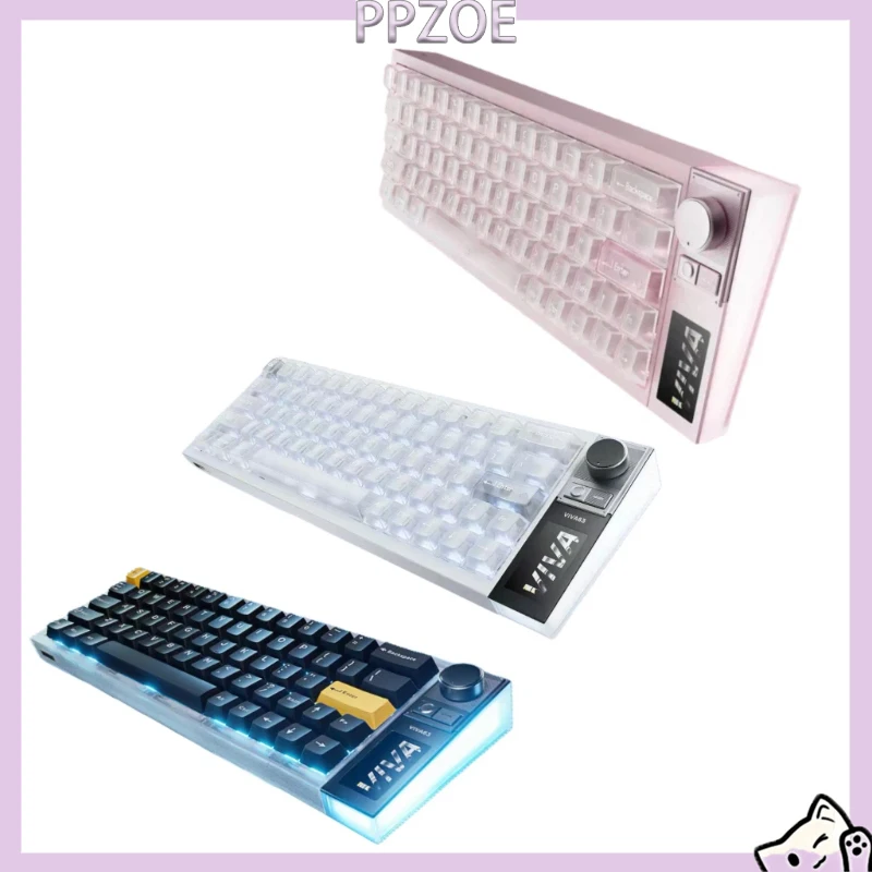 MelGeek VIVA63 Magnetic Switch Keyboard With OLED Screen Knob Wired 63 Keys Gaming Keyboard For CS2 Valorant Delta Force games