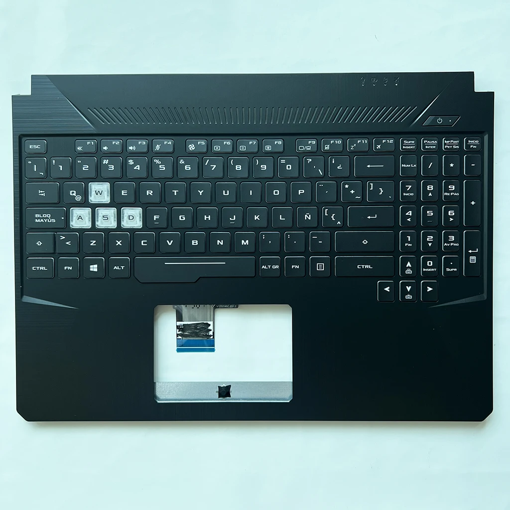 Klawiatura FX505 Latin SP RGB z podświetleniem RGB do ASUS TUF Gaming FX505D/DY/GD/GE TUF505 FX86G FX86F FX95 FX95G FX95D z górną obudową z podpórką pod nadgarstki