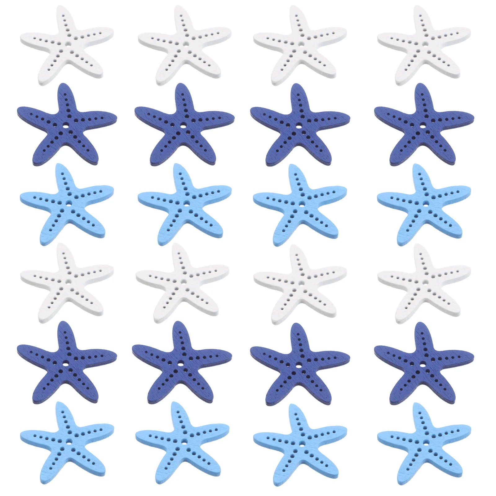 

300Pcs Ocean Handmade Wood Slices Unique Nautical Star Cutouts for Wall Hanging Window Casings Fishing Net Decoration Coastal