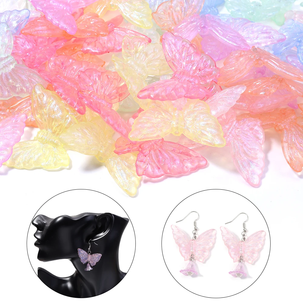 

500 г красочные акриловые серебристые бусины-бабочки, свободные бусины-разделители для изготовления поделок, браслет, ожерелье, серьги, аксессуары