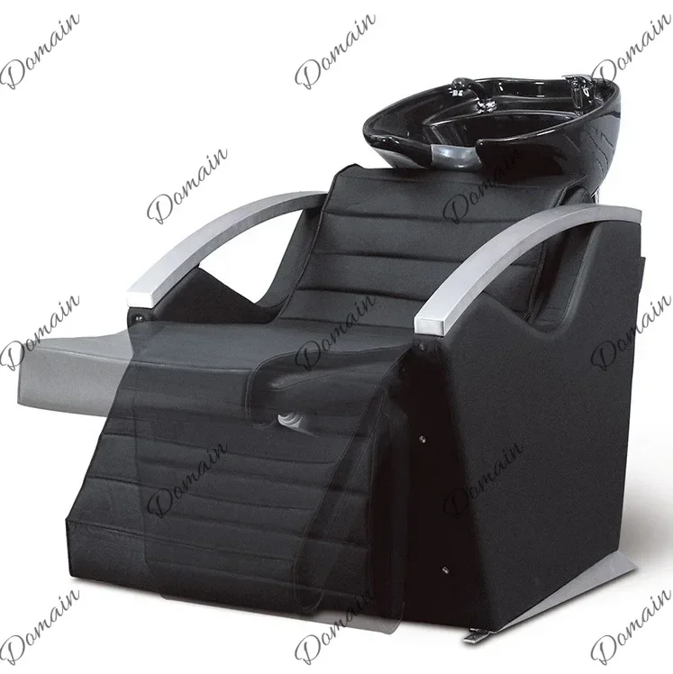 JHN Electric Vibration Massage Shampoo Chair Hair Wash Backwash Unit with Basin PU Leather Salon Furniture Equipment