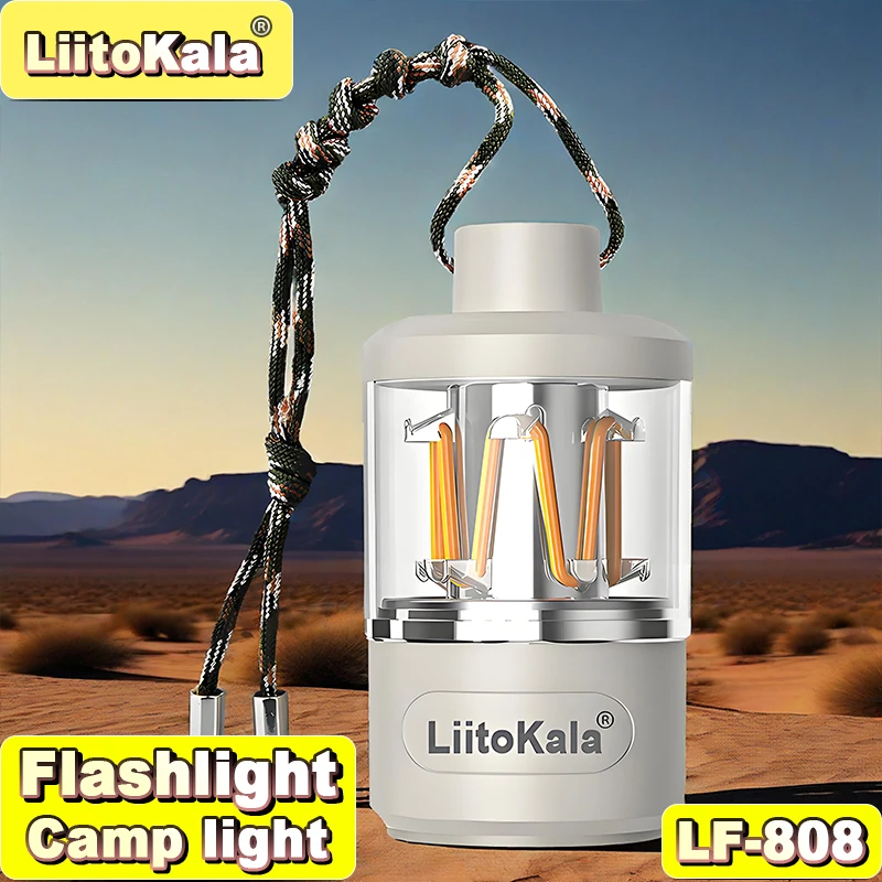 Rechargeable Camping Lantern COB/XTE 220LM, Type-C Fast Charging, 48H endurance, Waterproof IP44, 176g Compact Design