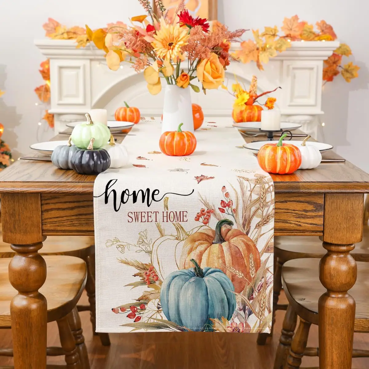 Thanksgiving Party Theme Scene, Pumpkin Decoration, Living Room, Dining Room, Atmosphere Scene, Home Furnishings, New