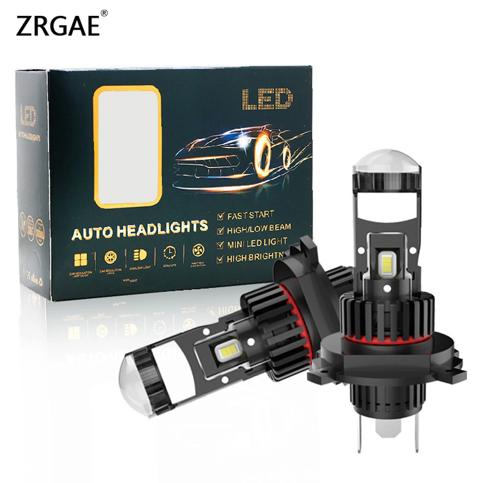 

2pcs H4 H7 LED Projector Lens H8 H9 H11 9005 HB3 9006 HB4 Led Projector Headlight Canbus 30000LM Mini Lens Fog Light 12V 6000K