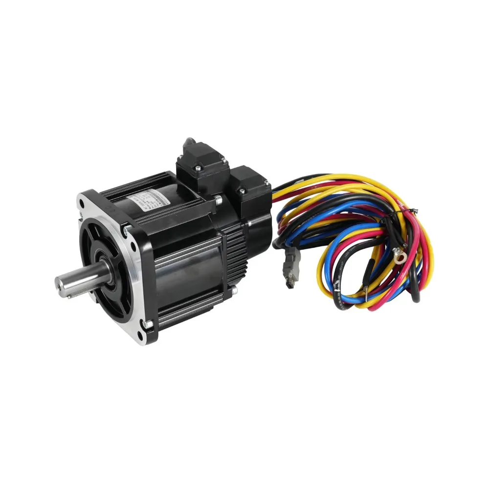 130mm 5-Pole DC Servo Motor 4.6KW 48VDC BLDC Brushless Motor Driver 3000rpm for Shuttle Runner Car Handling Robot