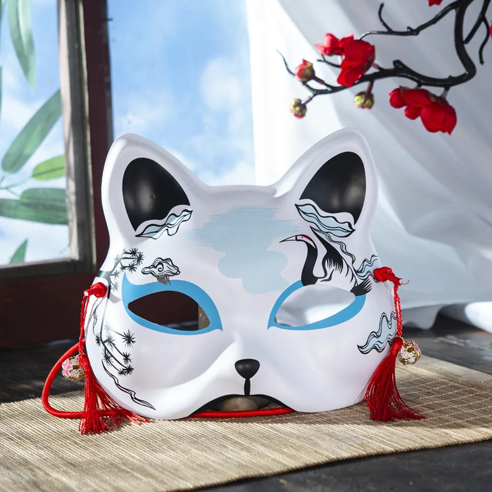 Máscara facial de gato colorida máscara de gato japonês meia máscara facial de alta qualidade para apresentações de palco anime cosplay
