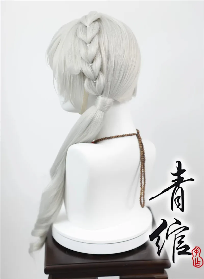 Peluca de Cosplay Judy Hopps ya diseñada, pelo largo blanco plateado para Cosplay, accesorios de disfraz de Halloween, regalo para niños