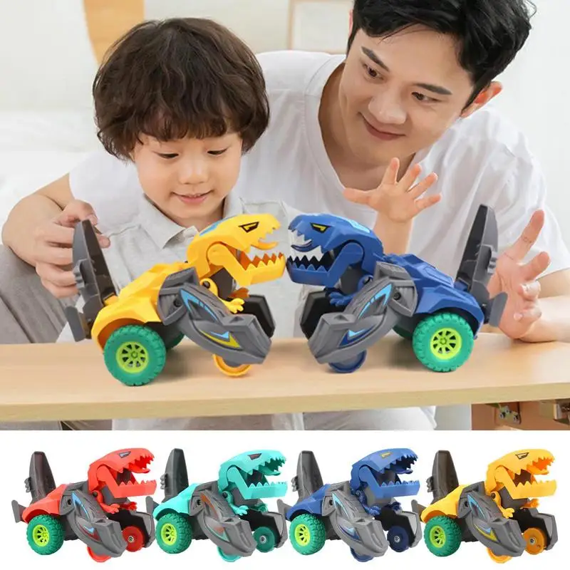 Automatic Dinosaur Transform Toy Car 2 In 1 Transforming LED Dino With Music Light For Kids 3+ Years Old Birthday Gift