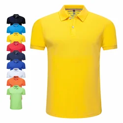 Yaz düz renk açık rahat yaka kısa kollu günlük iş kısa kollu Tops 2024 yeni Unisex Polo gömlekler