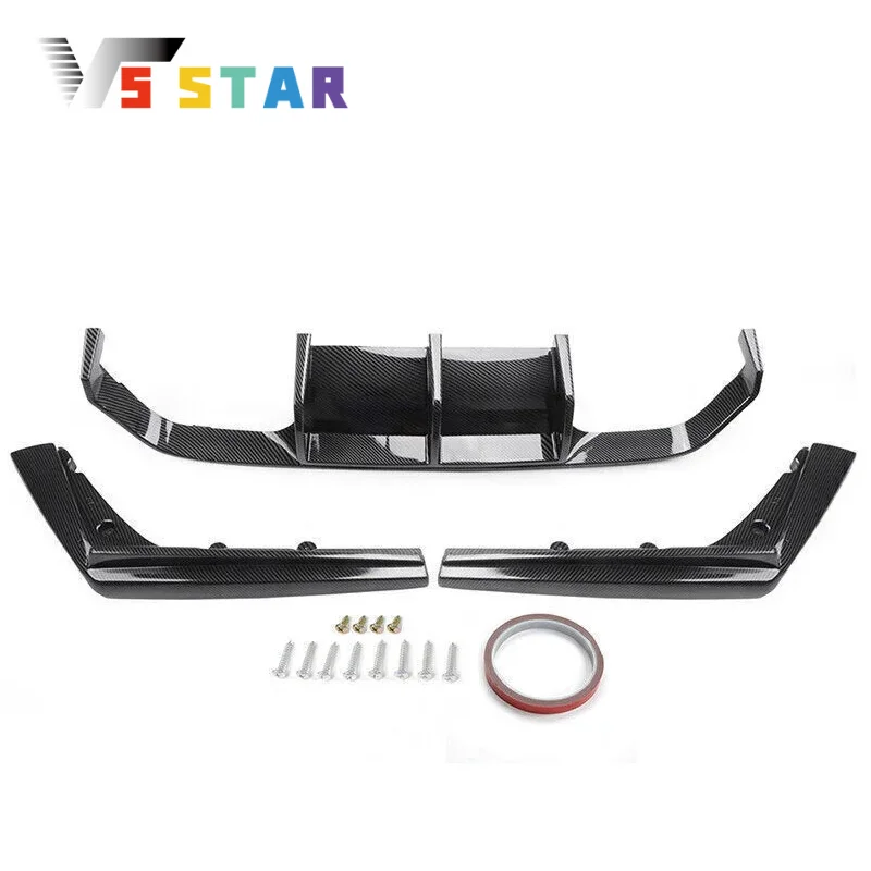 

3pcs ABS Plastic Rear Bumper Diffuser Spoiler Lips Carbon Fiber Color For 2015-2020 BMW F80 M3 F82 F83 M3 M4 Model