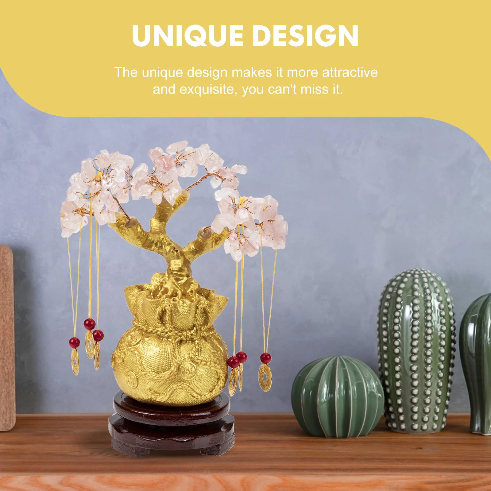 

1Set Crystal Money Decor Delicate Fortune Tree Ornament For Home Desktop Tabletop Decoration Lucky Gift Photography Prop Premium