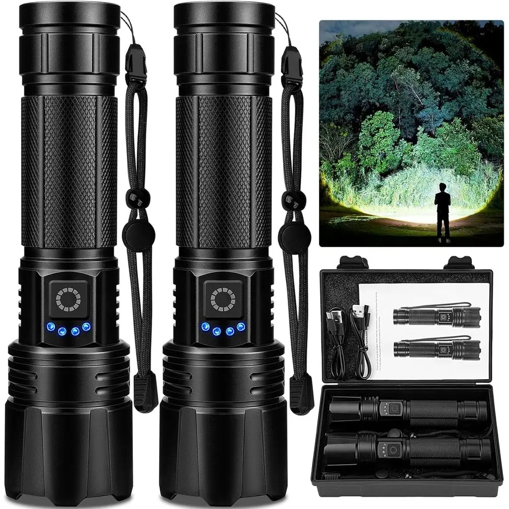 

High-Lumen 99,000 LED Flashlight, Waterproof 5-Mode Handheld Light for Home, Outdoor, and Camping