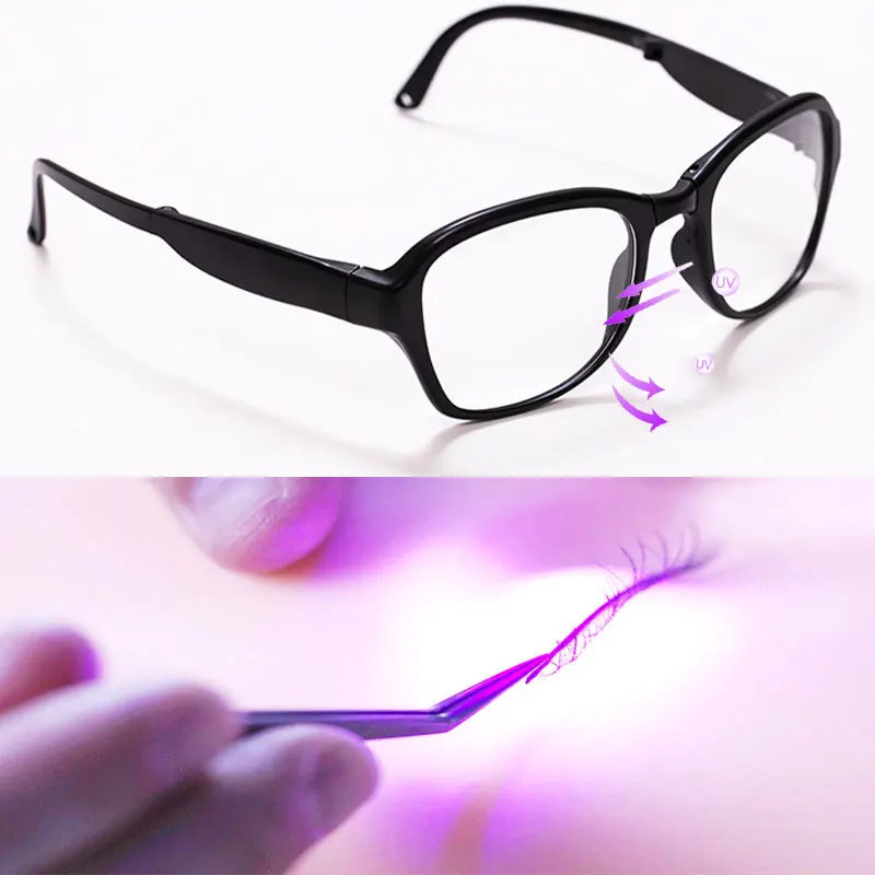 UV Protective Glasses For False Lash Eyelash Extension Eye Protector Portable Foldable Anti Blue Light Blocking Radiation Очки