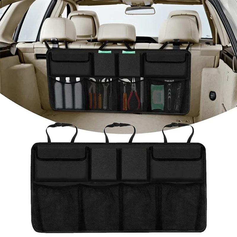 

car storage boxes,Car trunk storage bags, suv car rear seat backrest hanging bags, net bags, storage bags Accessories