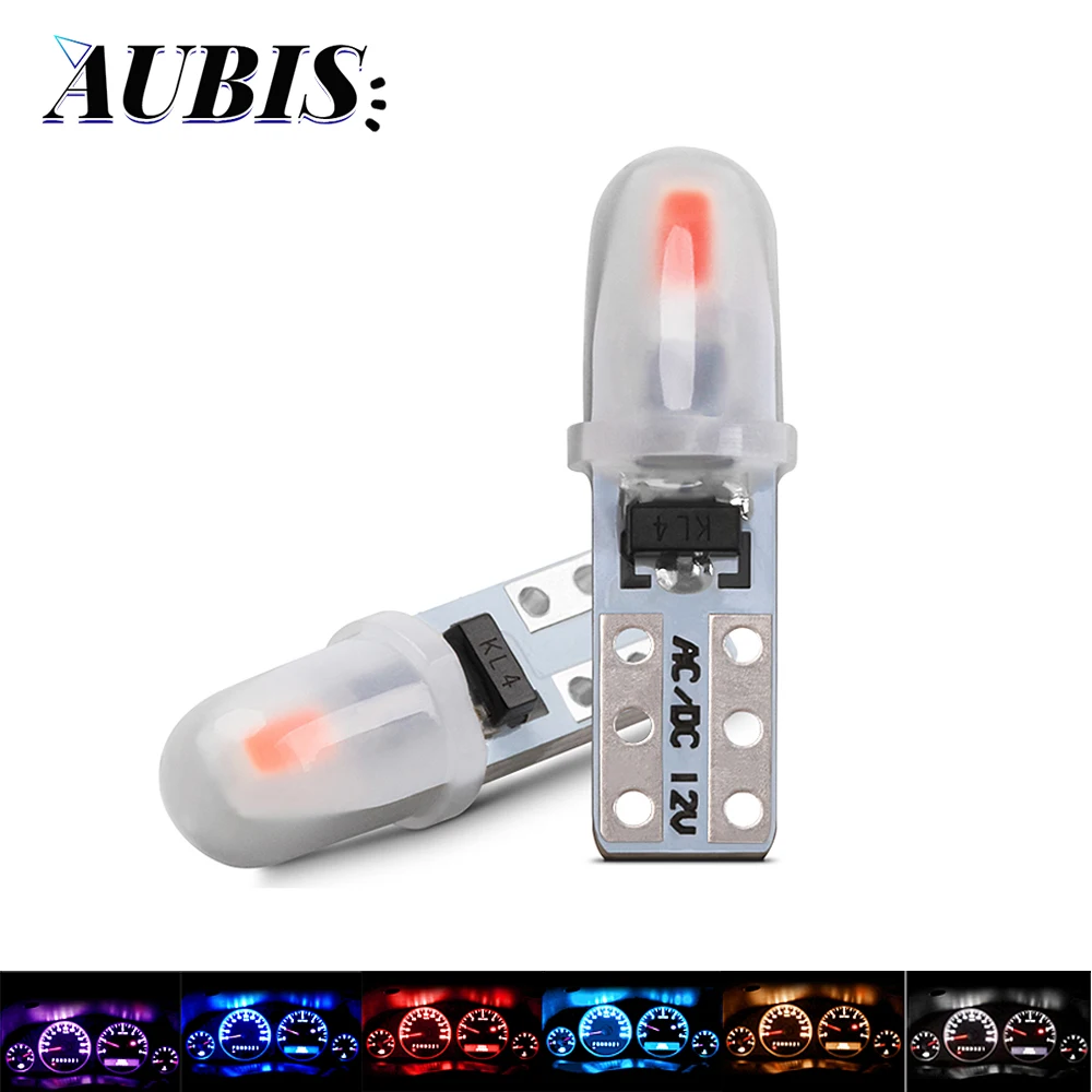 T5 W1.2W W3W COB 3014 Led 2SMD Car LED For Toyota Yaris Universal Interior Dashboard Gauge Instrument Light 12V White Blue Pink