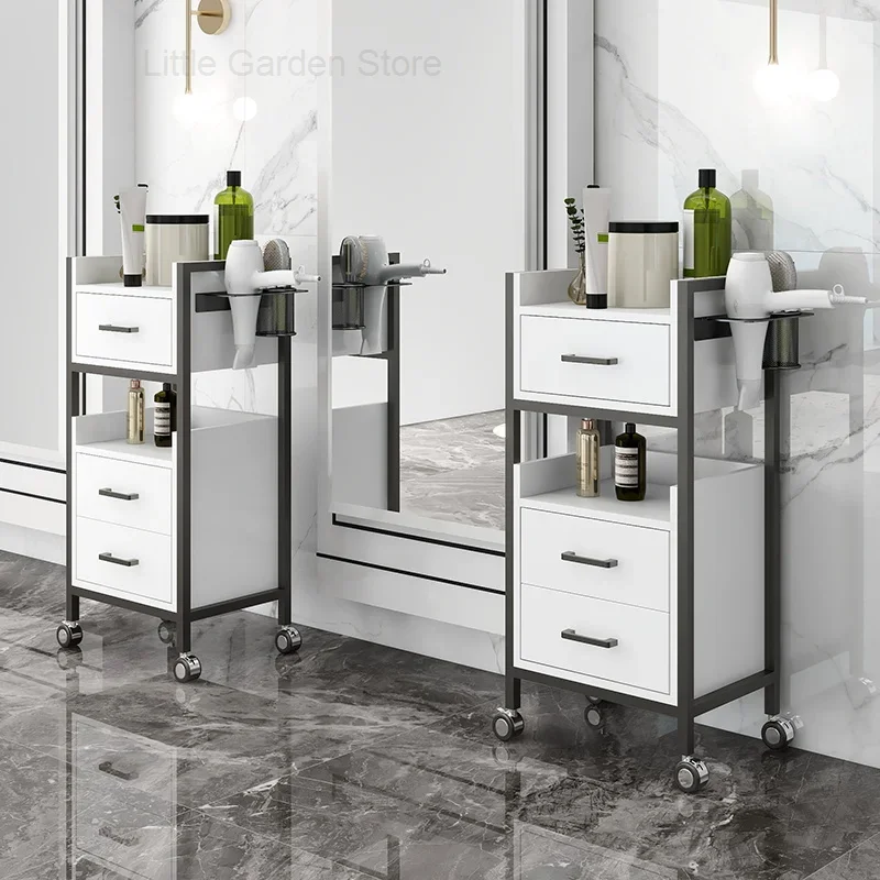 Chariot à Roulettes Portable pour Salon de miles, Meuble de Salon Professionnel Blanc, Rangement des Aers de Proximité, MQ50TC