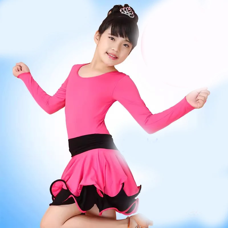 Ropa de práctica de baile latino para niños, ropa de competición, disfraces de baile de nuevo estilo para niñas