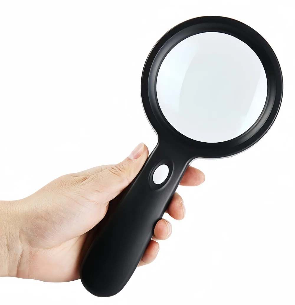 10X Handheld Large Magnifying Glass 12 LED Illuminated Lighted Magnifier