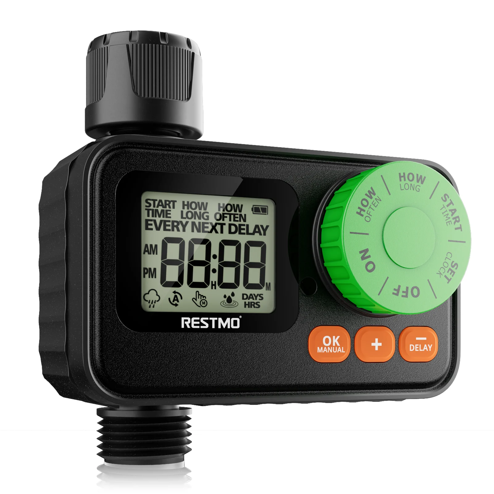 

Sprinkler Timer, Programmable Water Timer for Garden Hose, Automatic Control | Manual ON/Off | Rain Delay for Outdoor Faucet