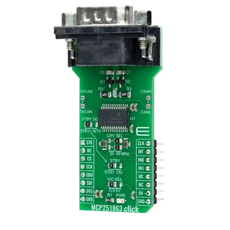MIKROE-4955 CAN Bus Module MCP251863 Click Mikroe Development Board Module MCP251863 Click