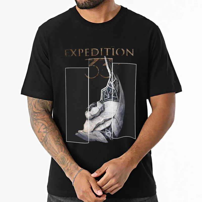 Retro Dark Art Poster Expedition 33 Gift T shirt for RPG Gamers 0119 All size Tops  Gustave Clair Obscur Graphic print Clothes