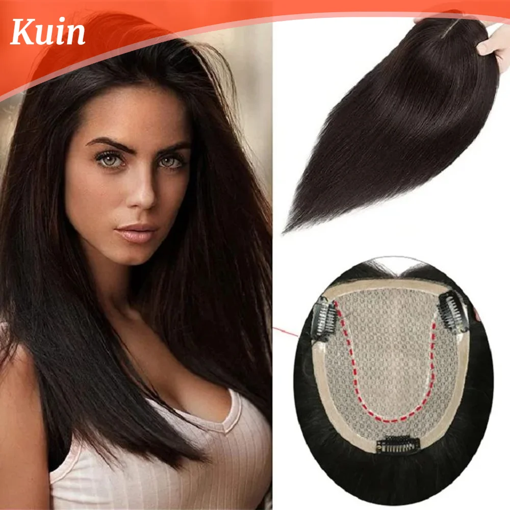 

Natural Human Hair Women Topper Breathable U-Silk Base 100% Human Virgin Hair Handmade Female Wig Straight Hairpieces With Clips