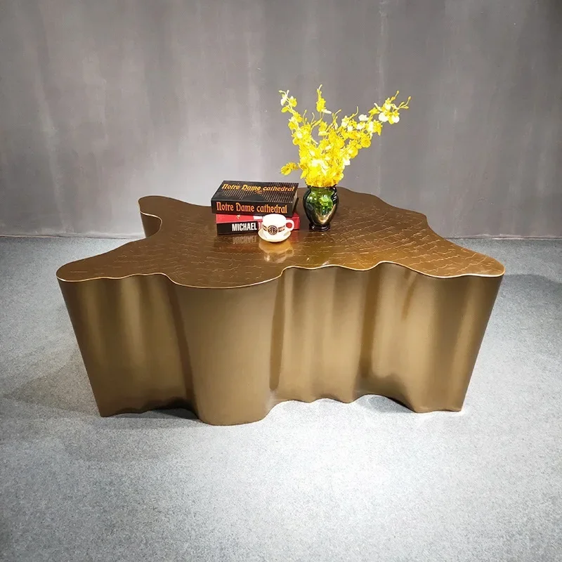 Light Luxury Modern Stainless Steel Shaped Tree Root Coffee Table Creative Simple Home Living Room Hotel KTV