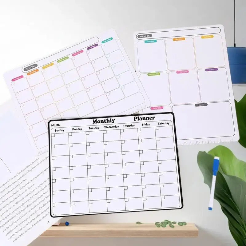 1pcs Stylish Magnetic Dry Erase Calendar Versatile Monthly Planner For Refrigerator Easy Kitchen Organization And Decor