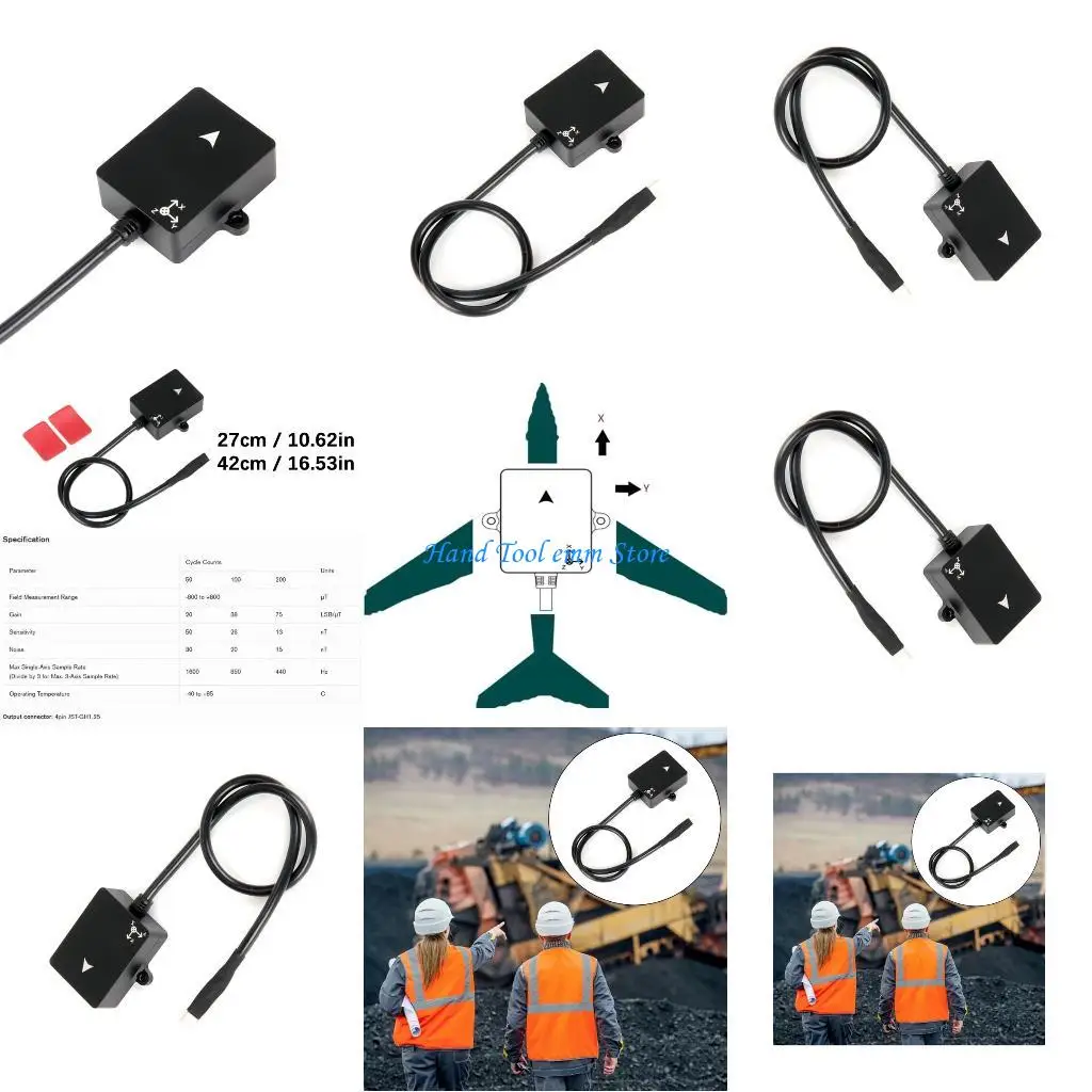 

H37F Professional Grade Magnetometer 34cm / 42cm Cable DroneCAN RM3100 Module Navigation Accessories